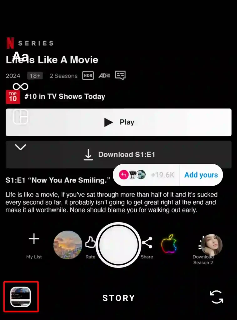 instagram netflix series add yours