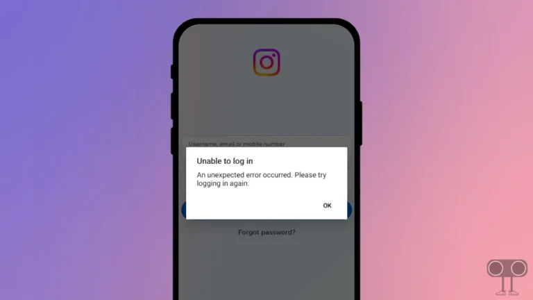 unable to log in an unexpected error occurred. please try logging in again. instagram