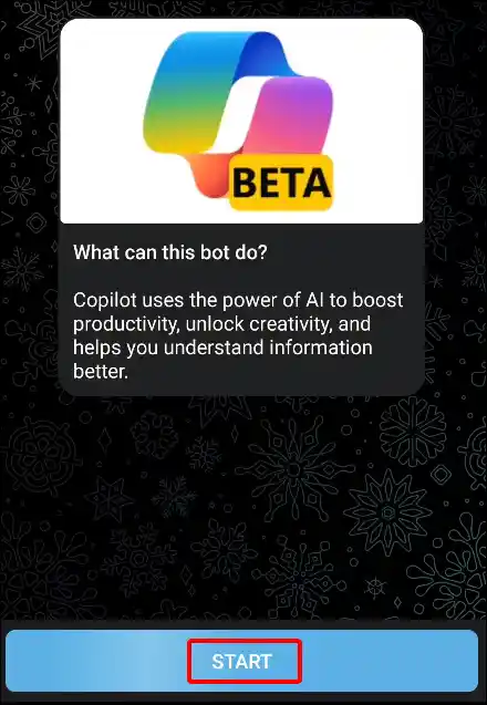 telegram app CopilotOfficialBot start