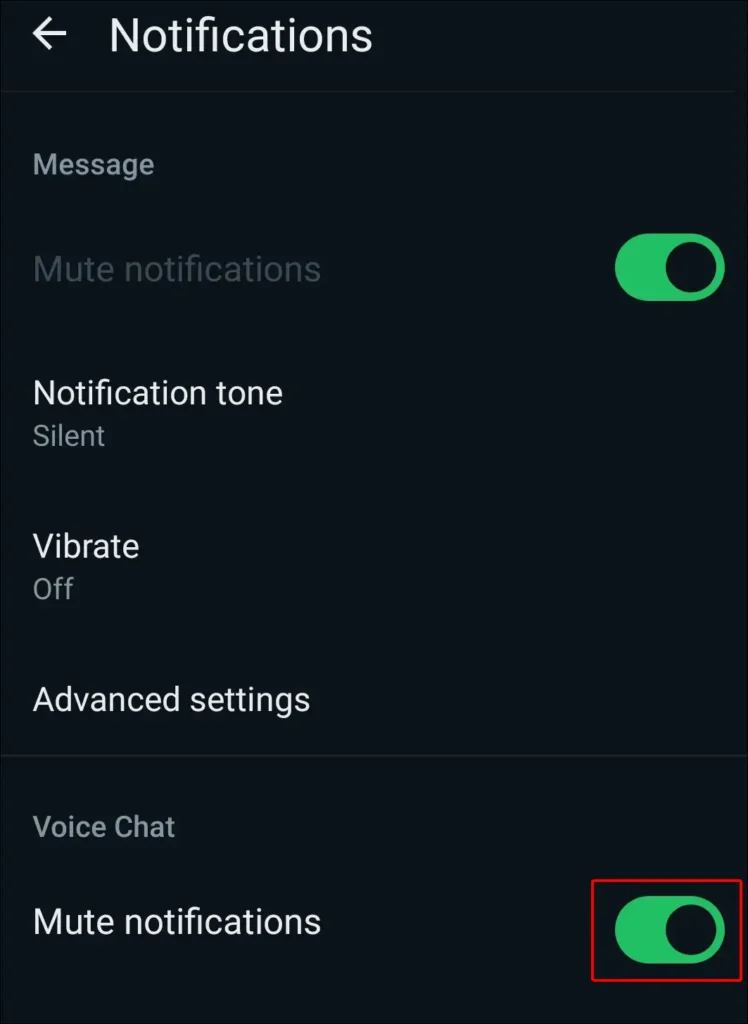 whatsapp group mute notifications