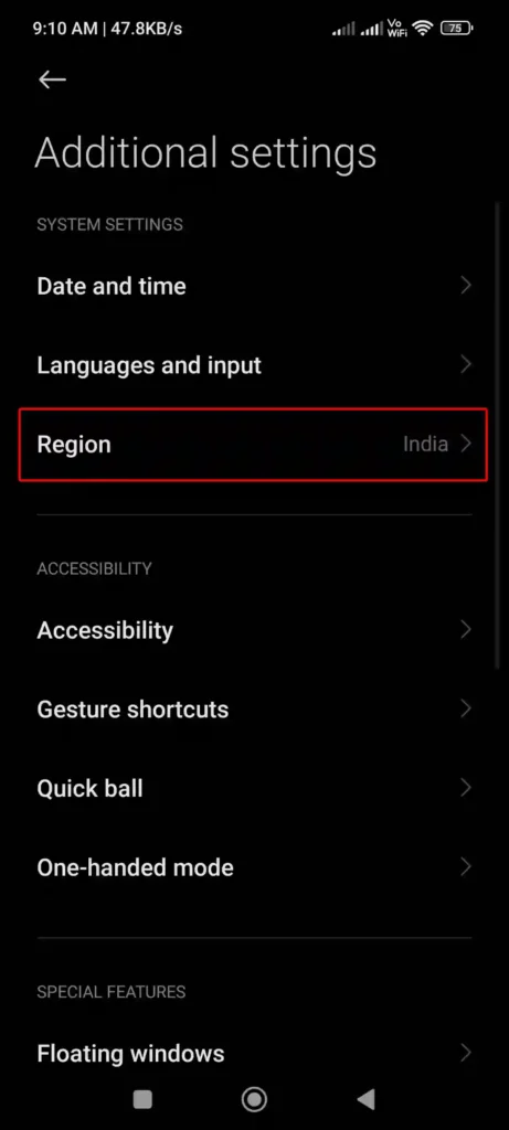 xiaomi region settings