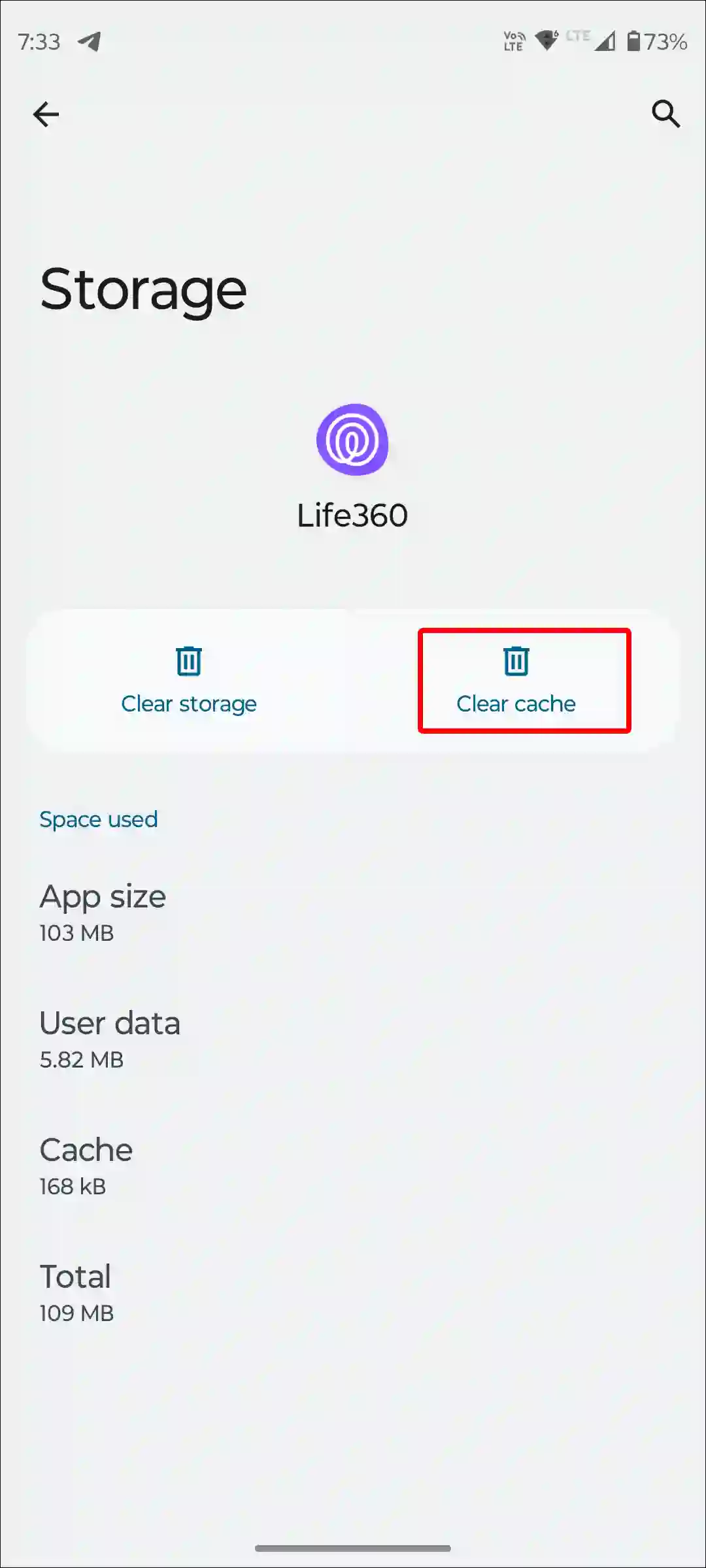 android life360 app clear cache