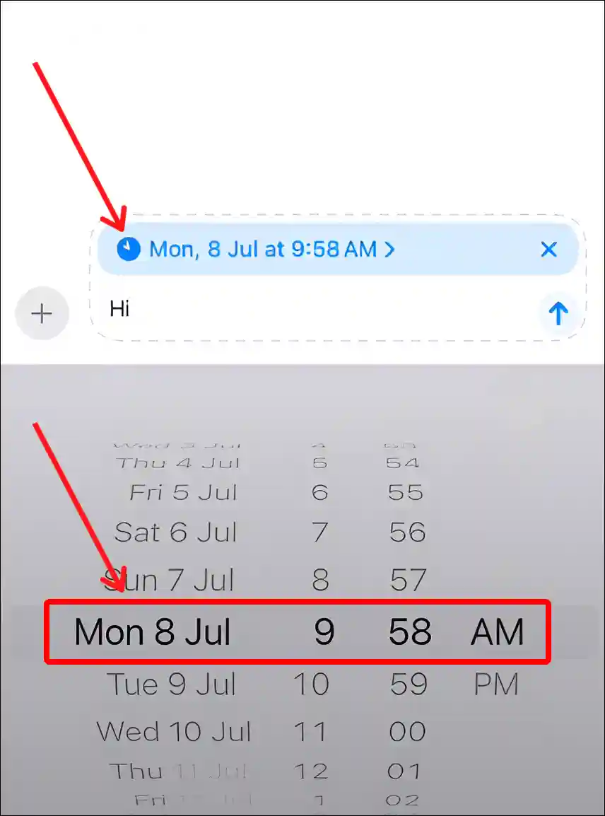 apple messages schedule time and date