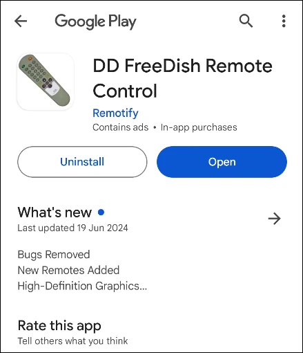 dd freedish remote control app