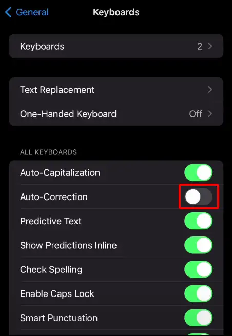 Disable Auto-Correction on iPhone or iPad