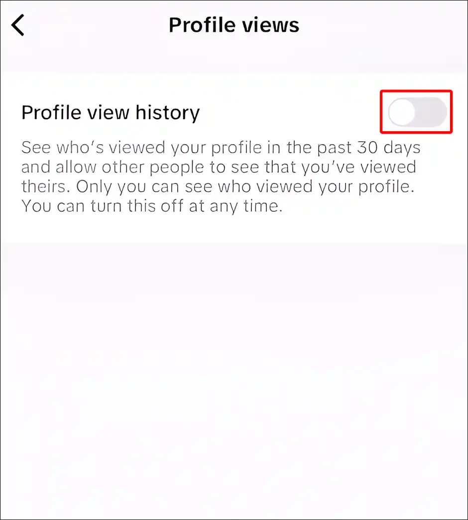 disable profile view history on TikTok