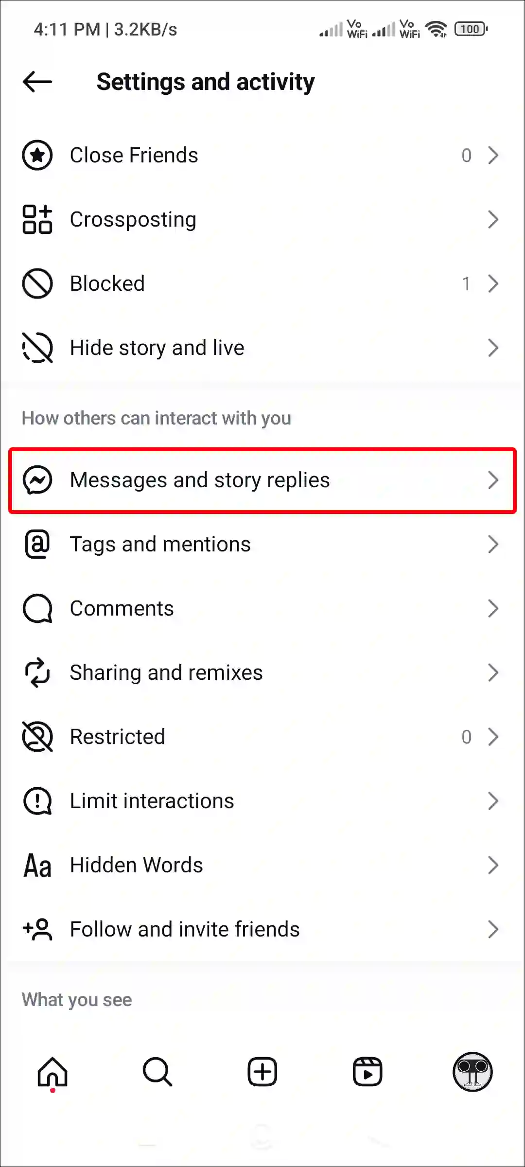 instagram messages and story replies