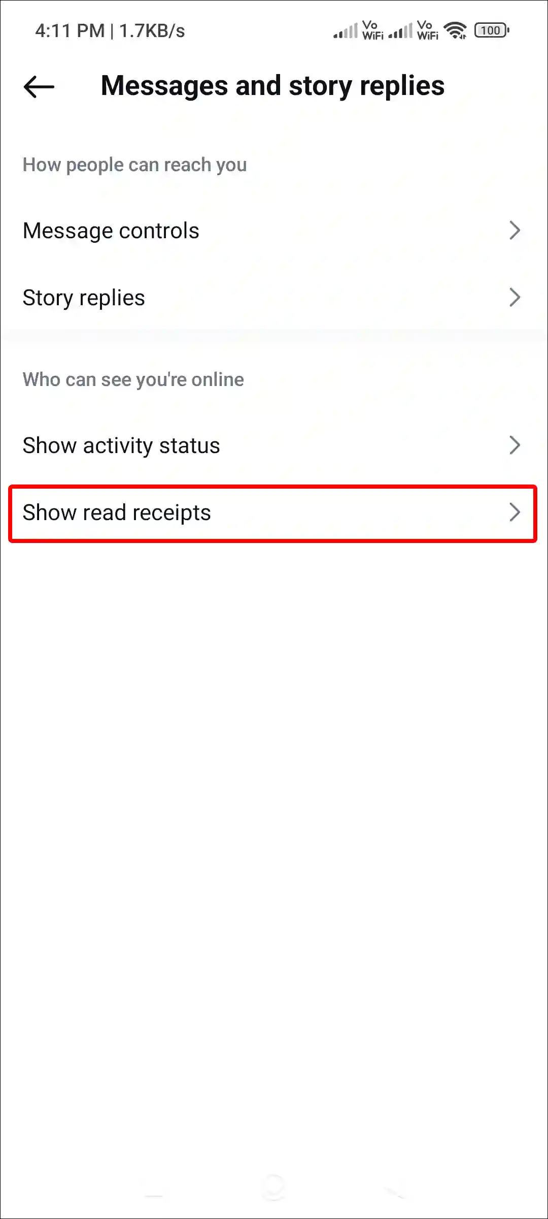 instagram show read receipts