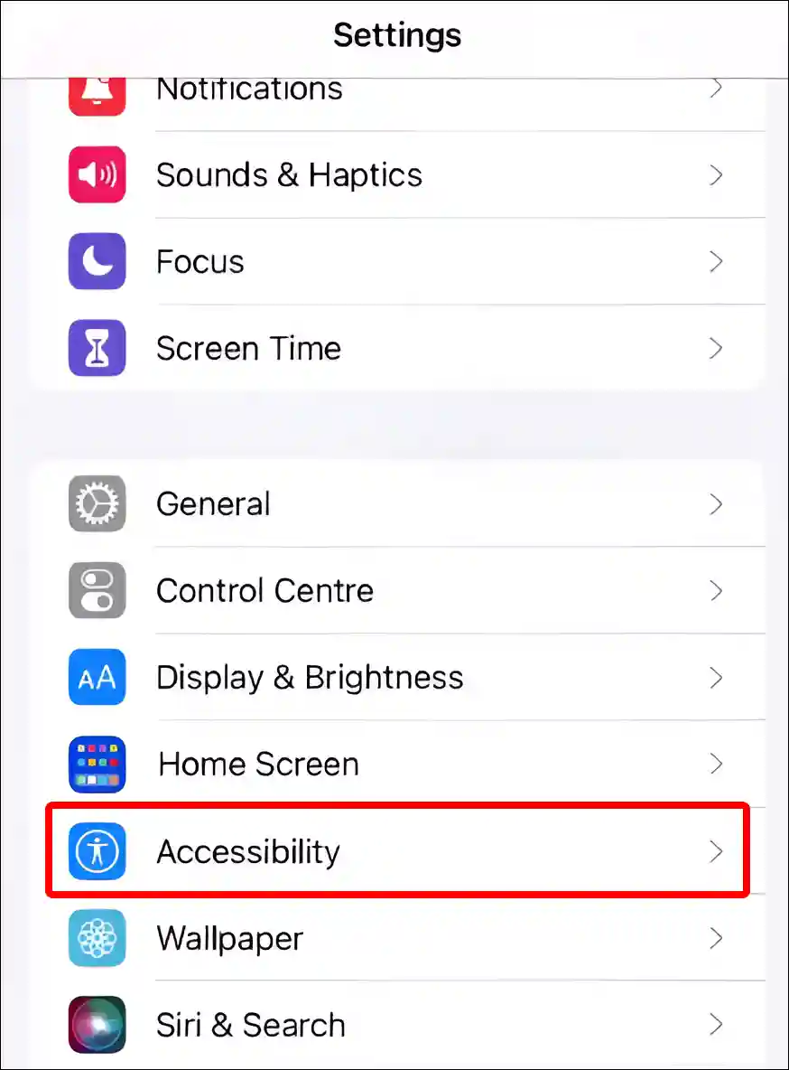 iPhone accessibility settings