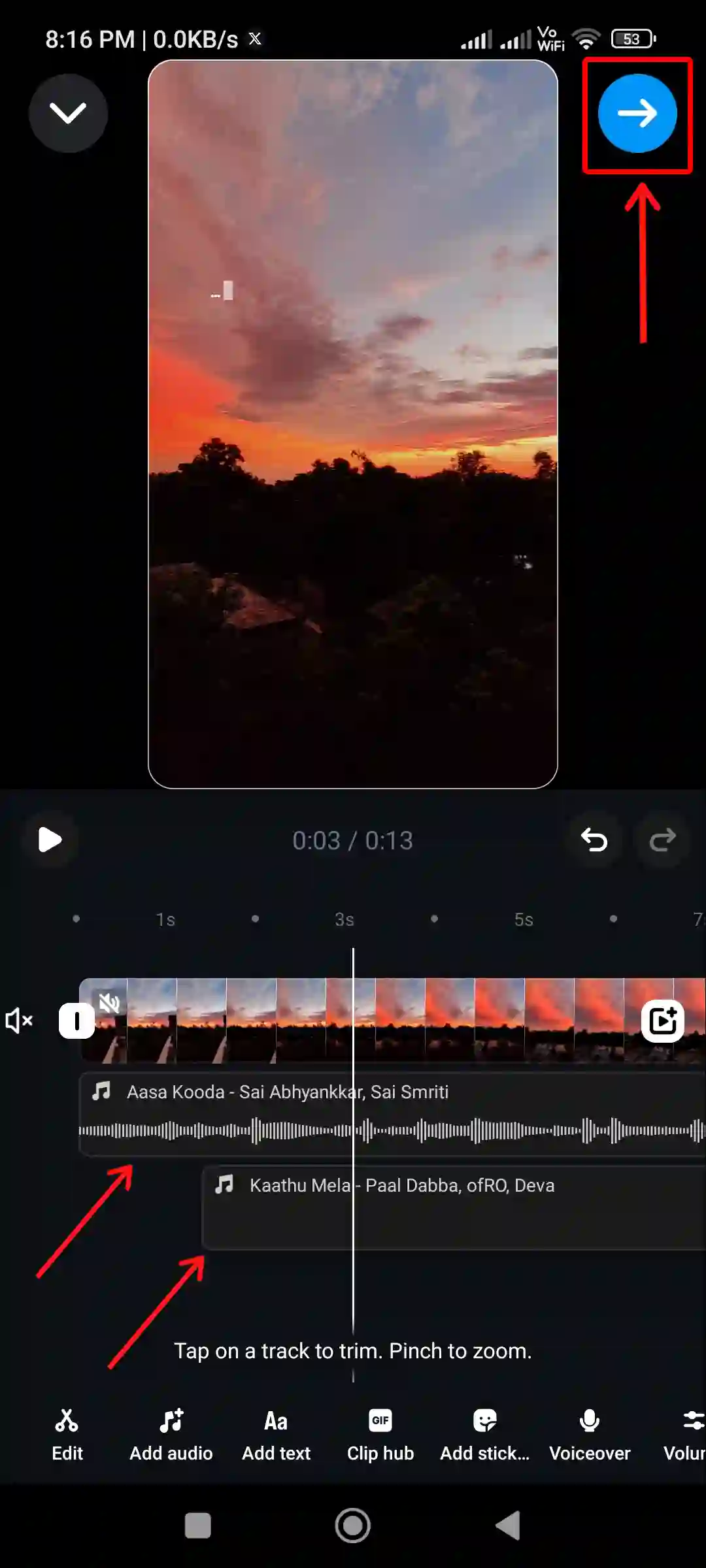 multiple songs added in instagram reel