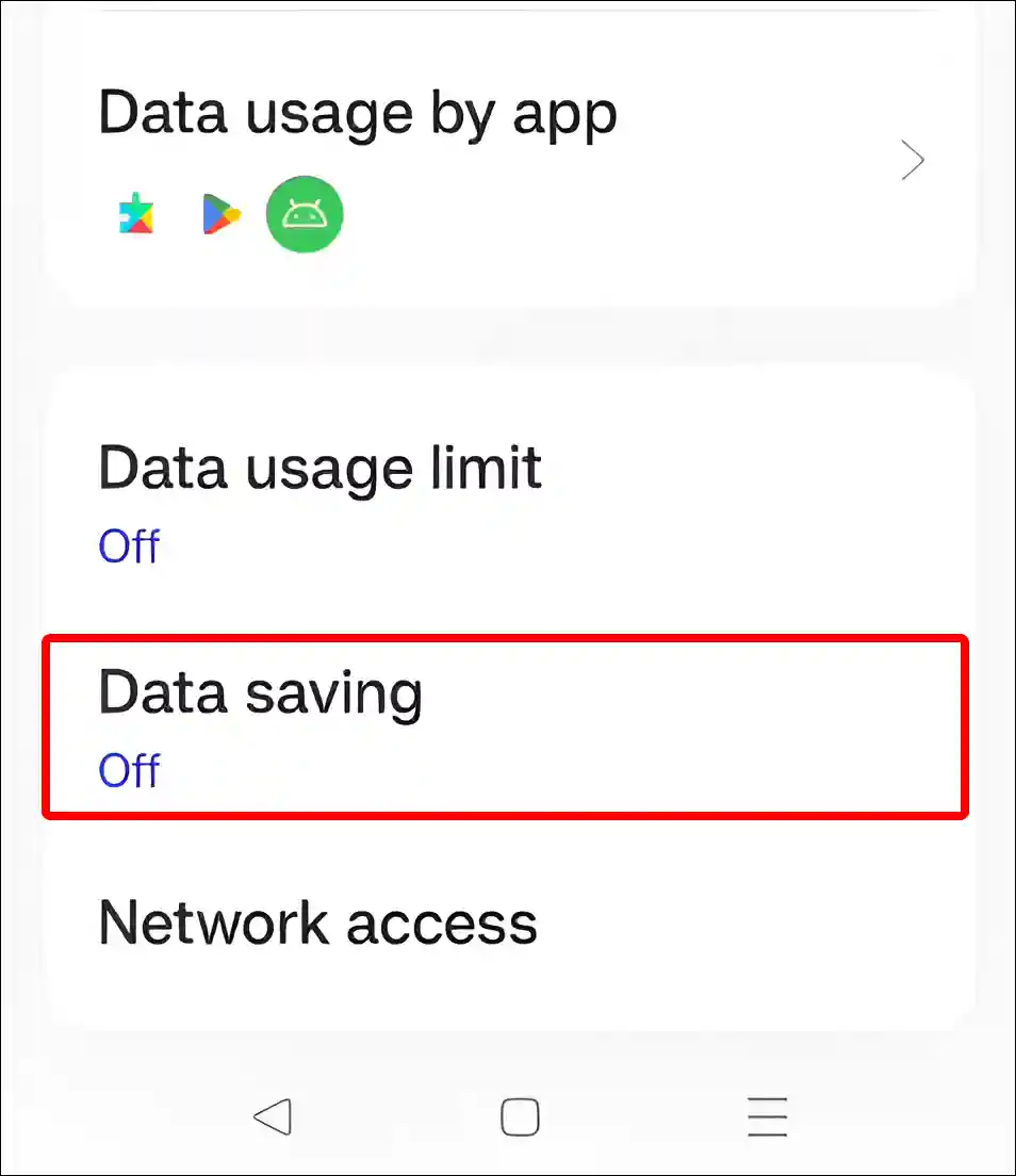 oneplus data saving settings