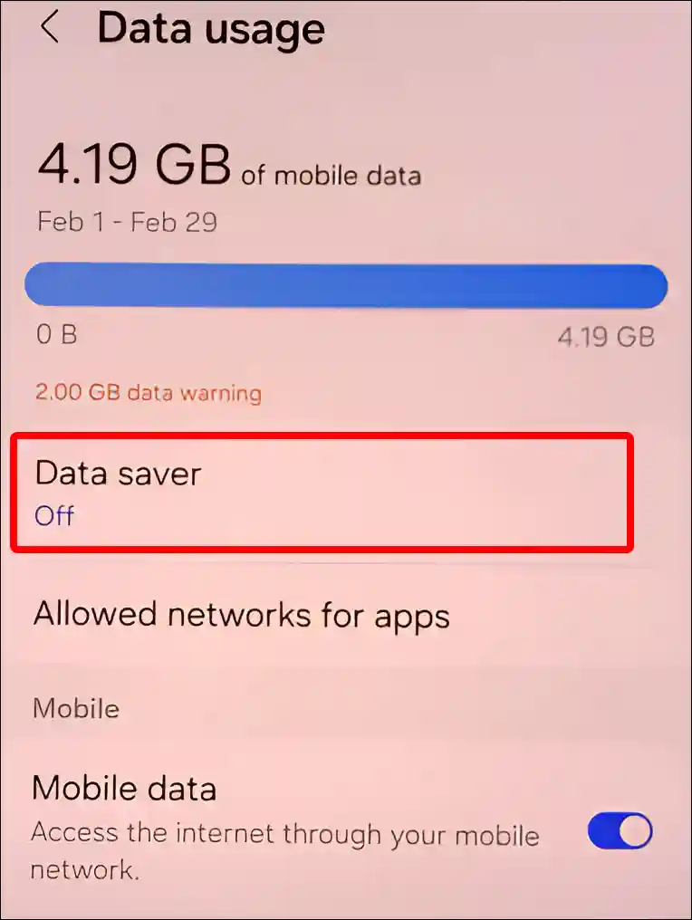 samsung data saver settings