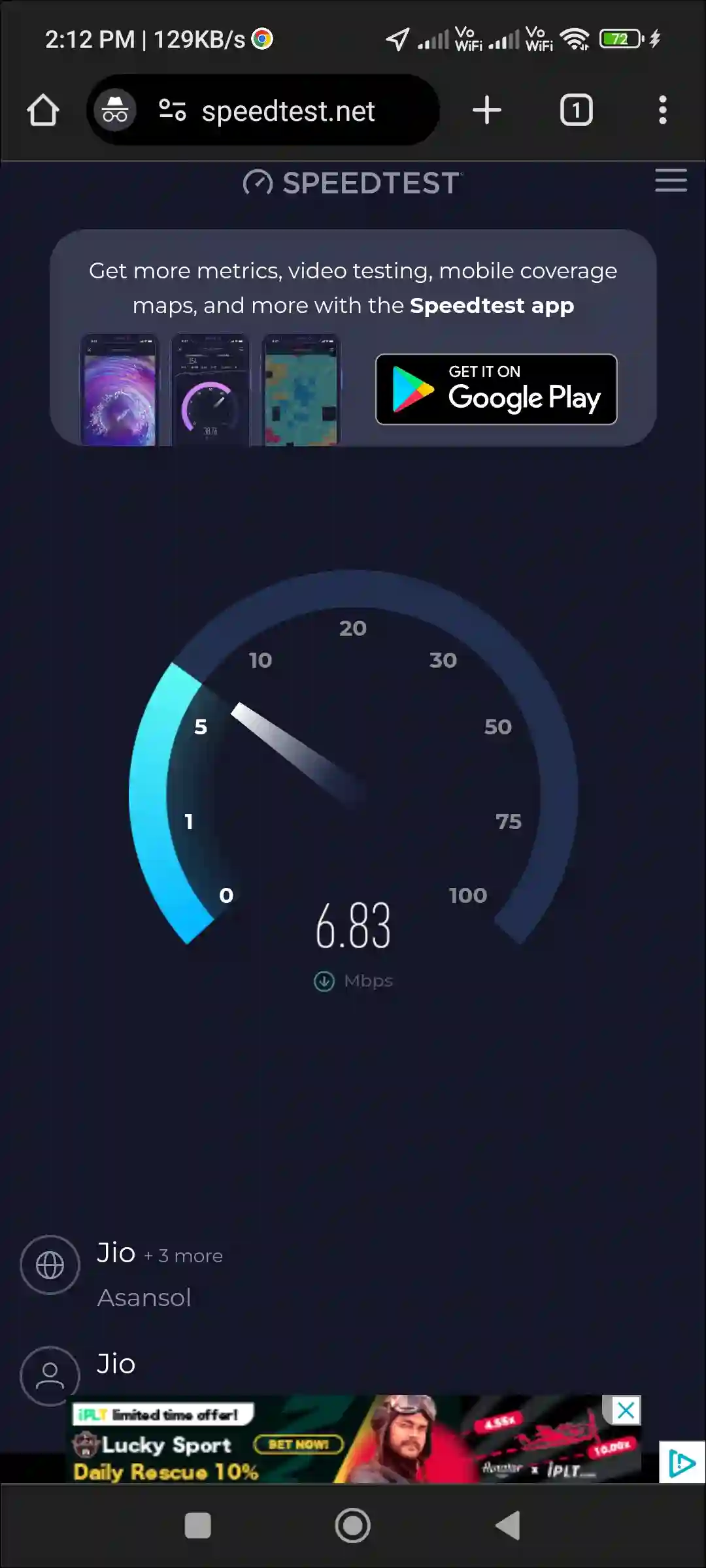 speedtest.net website