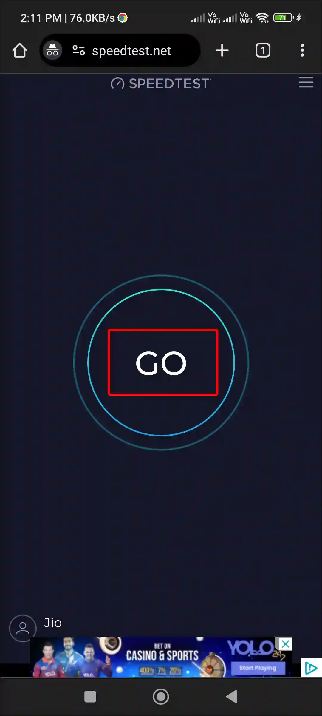 speedtest.net website