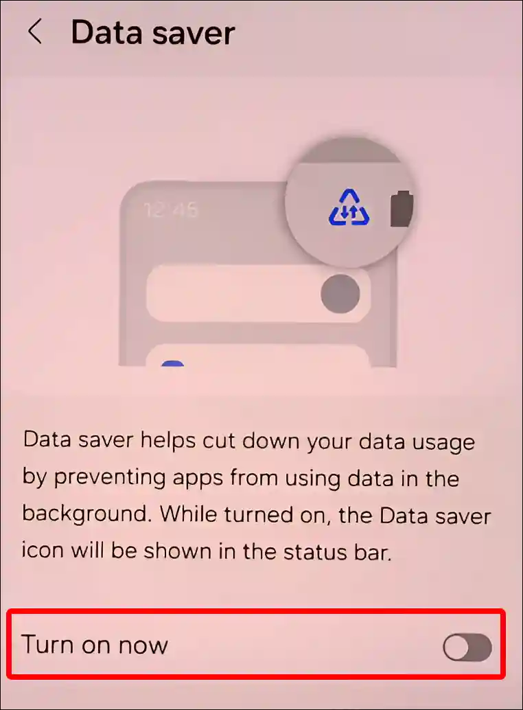 turn off data saver on samsung