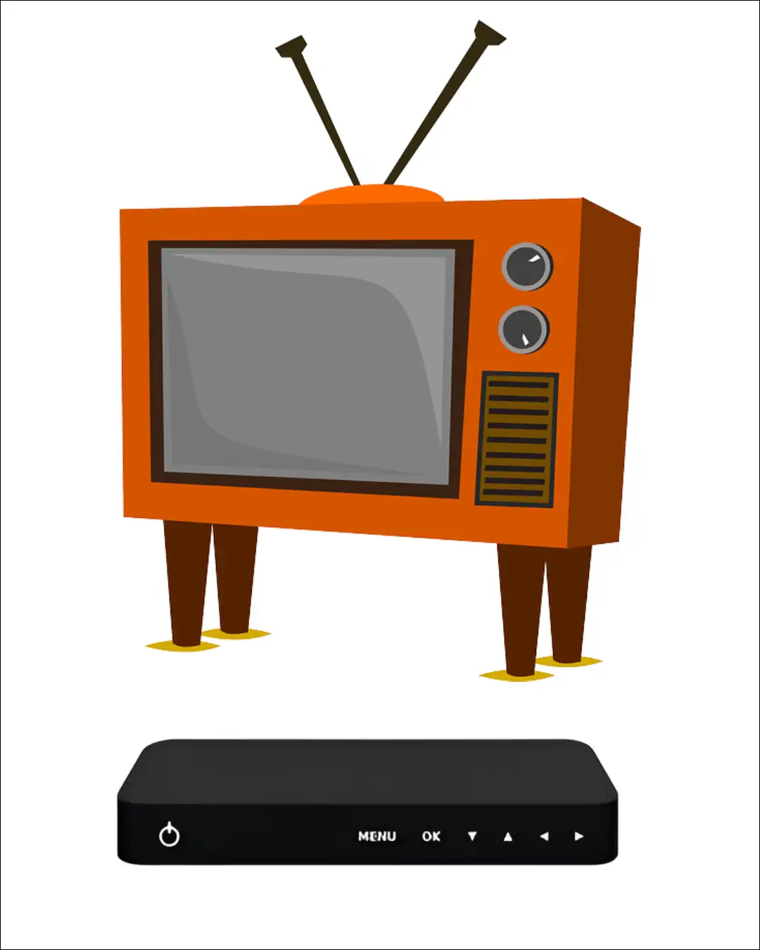 tv and free dish setup box image