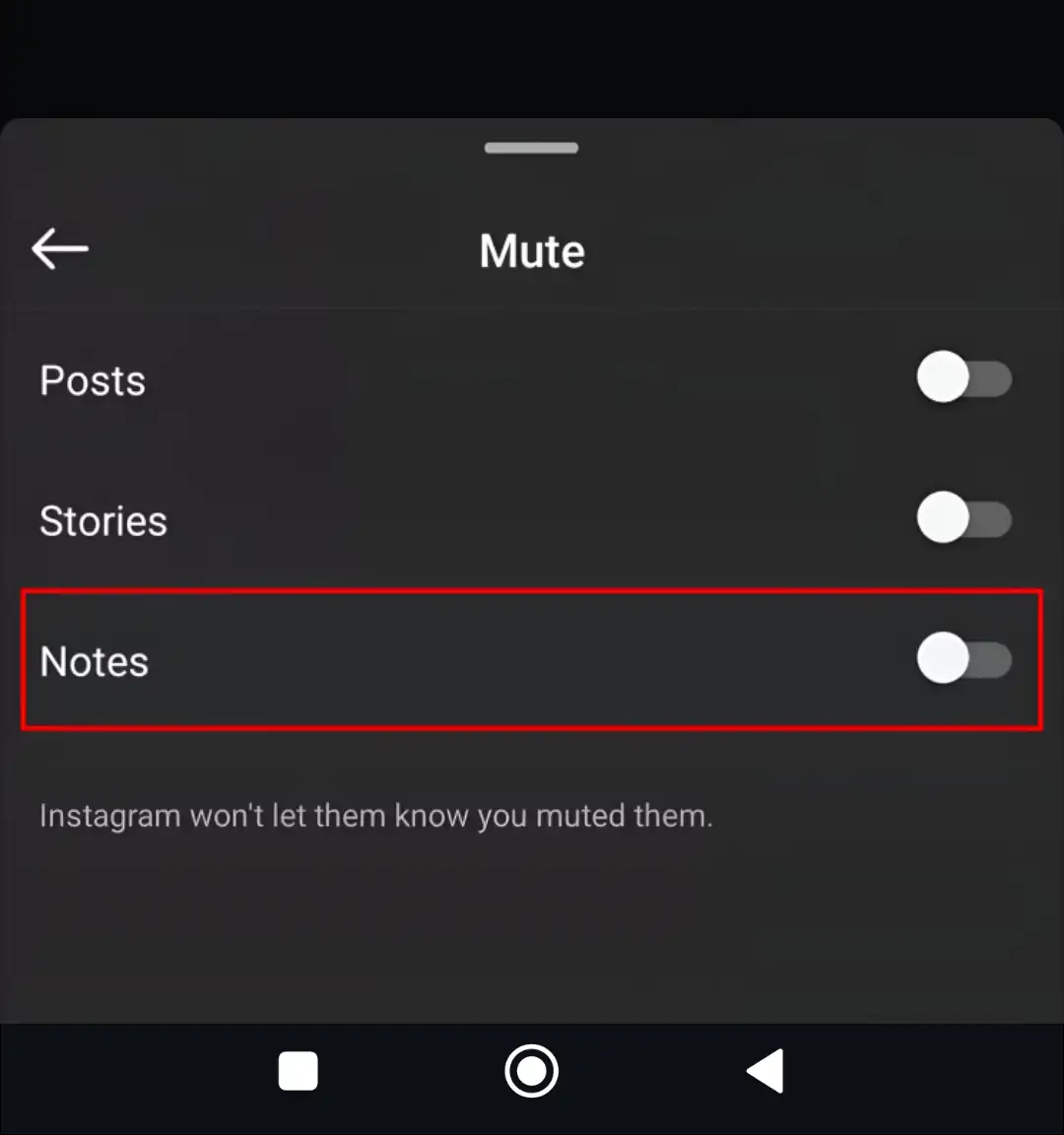 unmute a person's notes on instagram