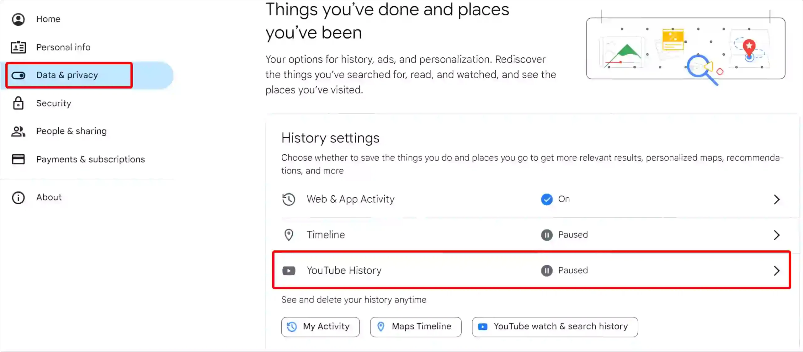 youtube history settings desktop