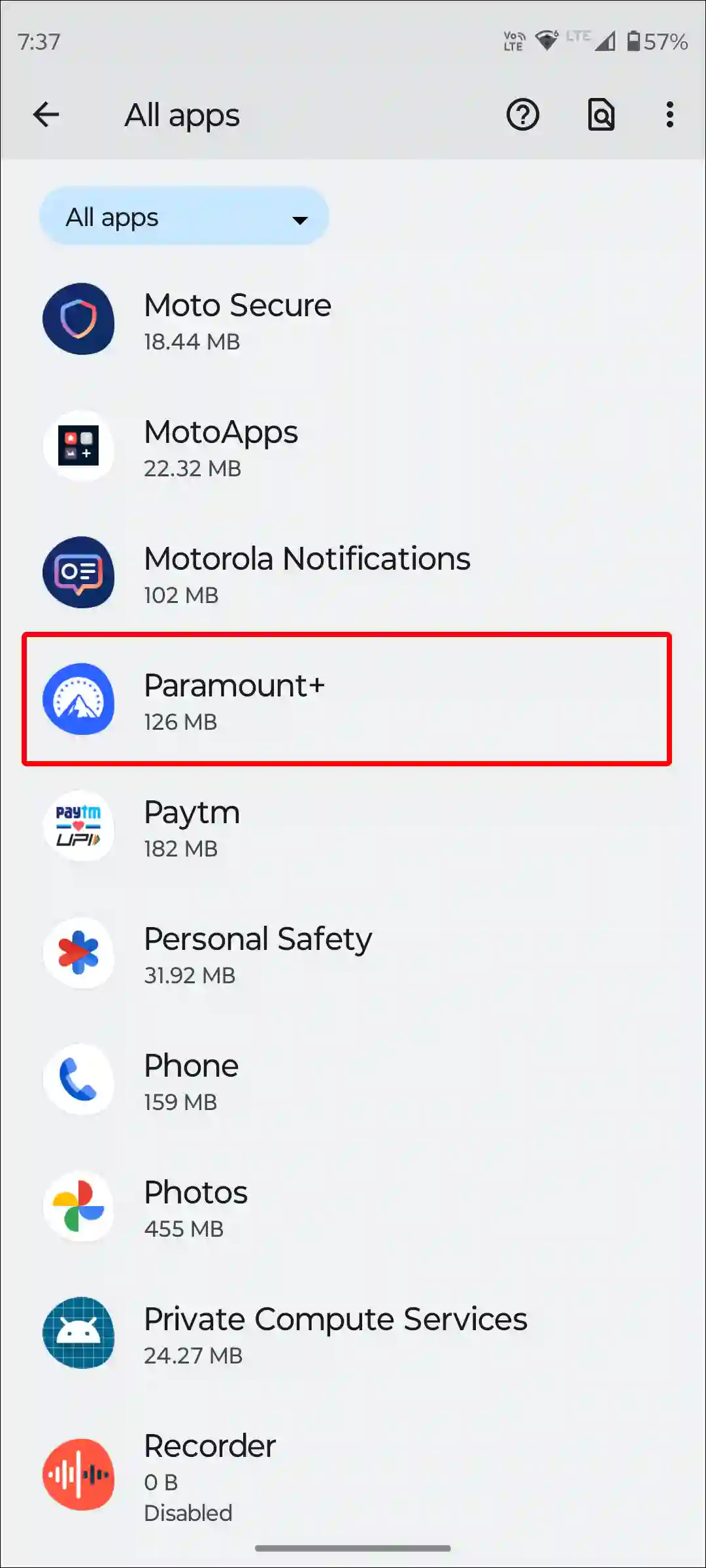 android paramount plus app settings