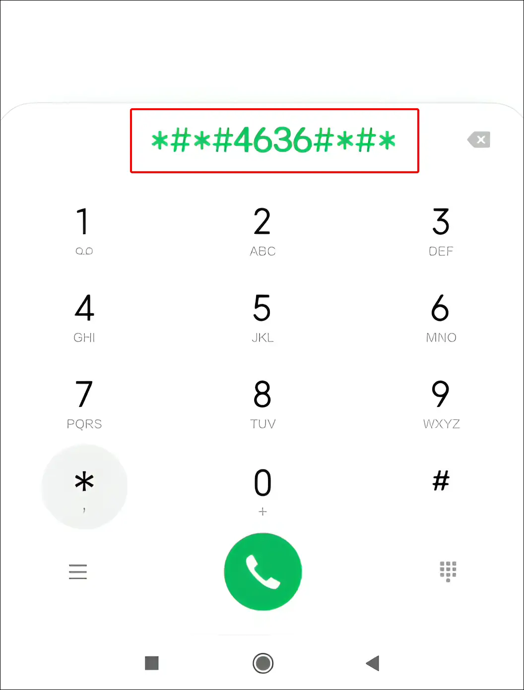 android phone information secret code