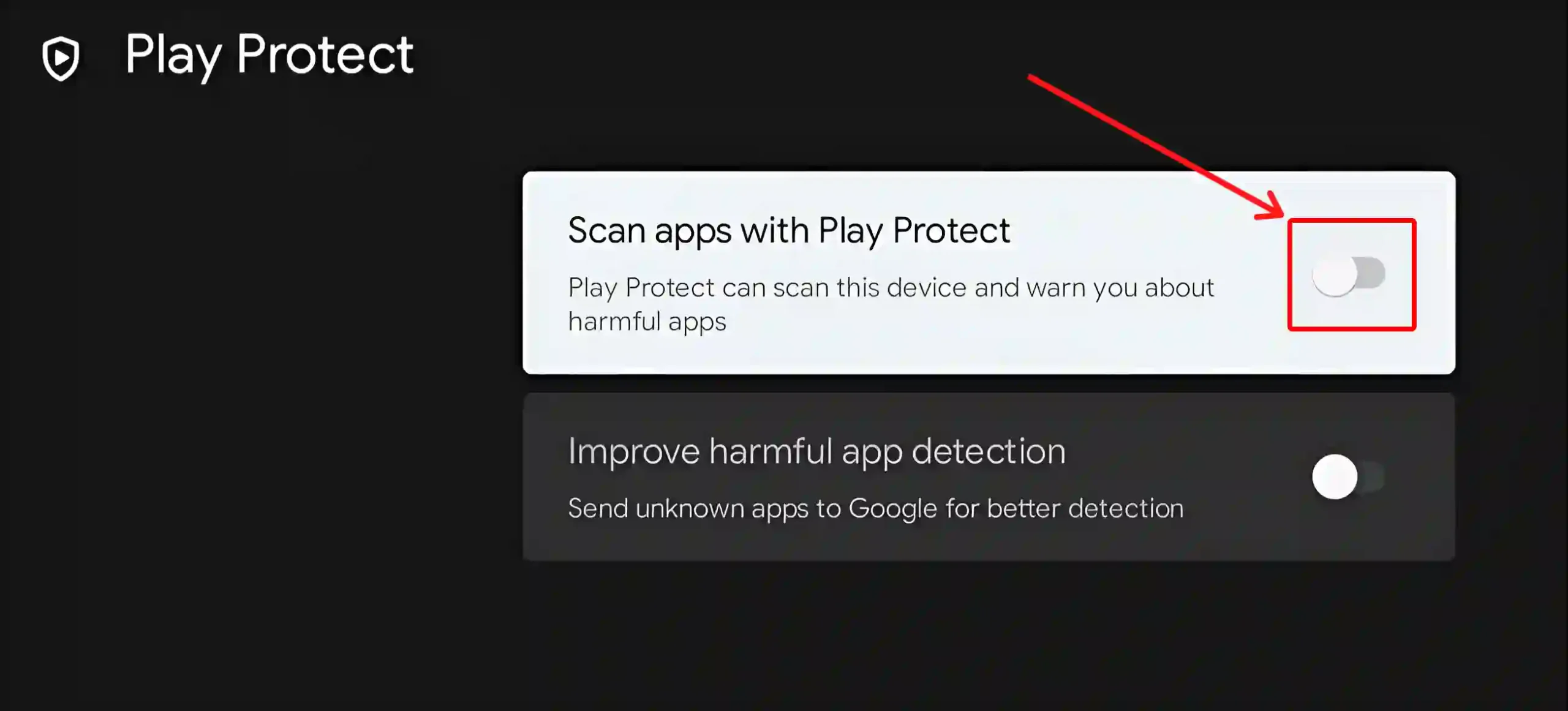 android tv google play store play protect disable