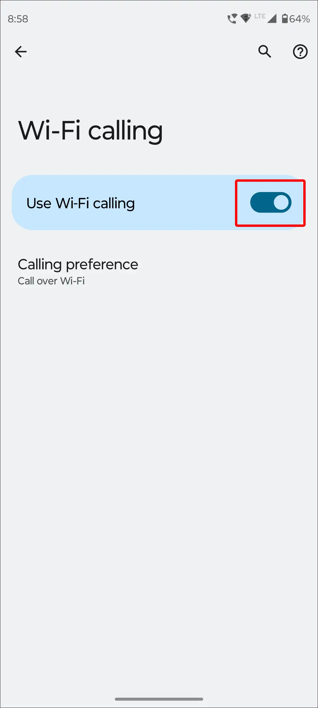 enable wi-fi calling on android