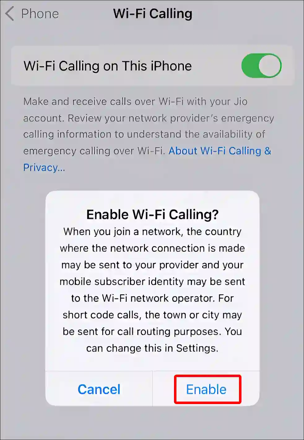 enable wi-fi calling on iphone