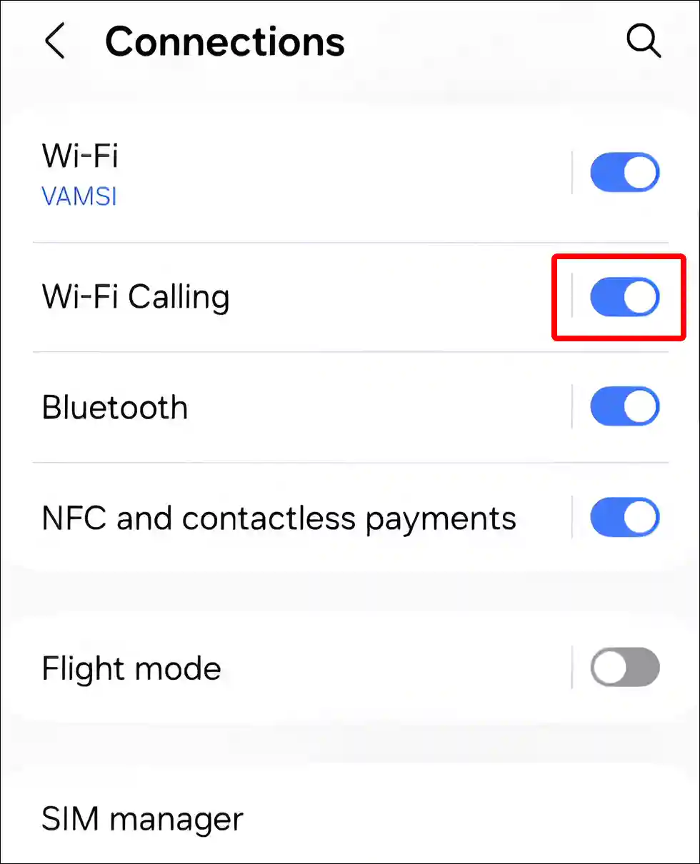 enable wi-fi calling on samsung