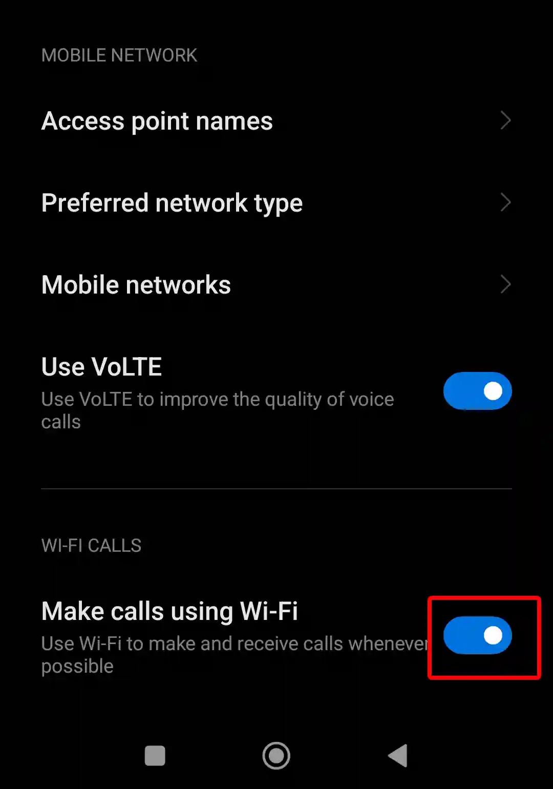 enable wi-fi calling on xiaomi, redmi, poco