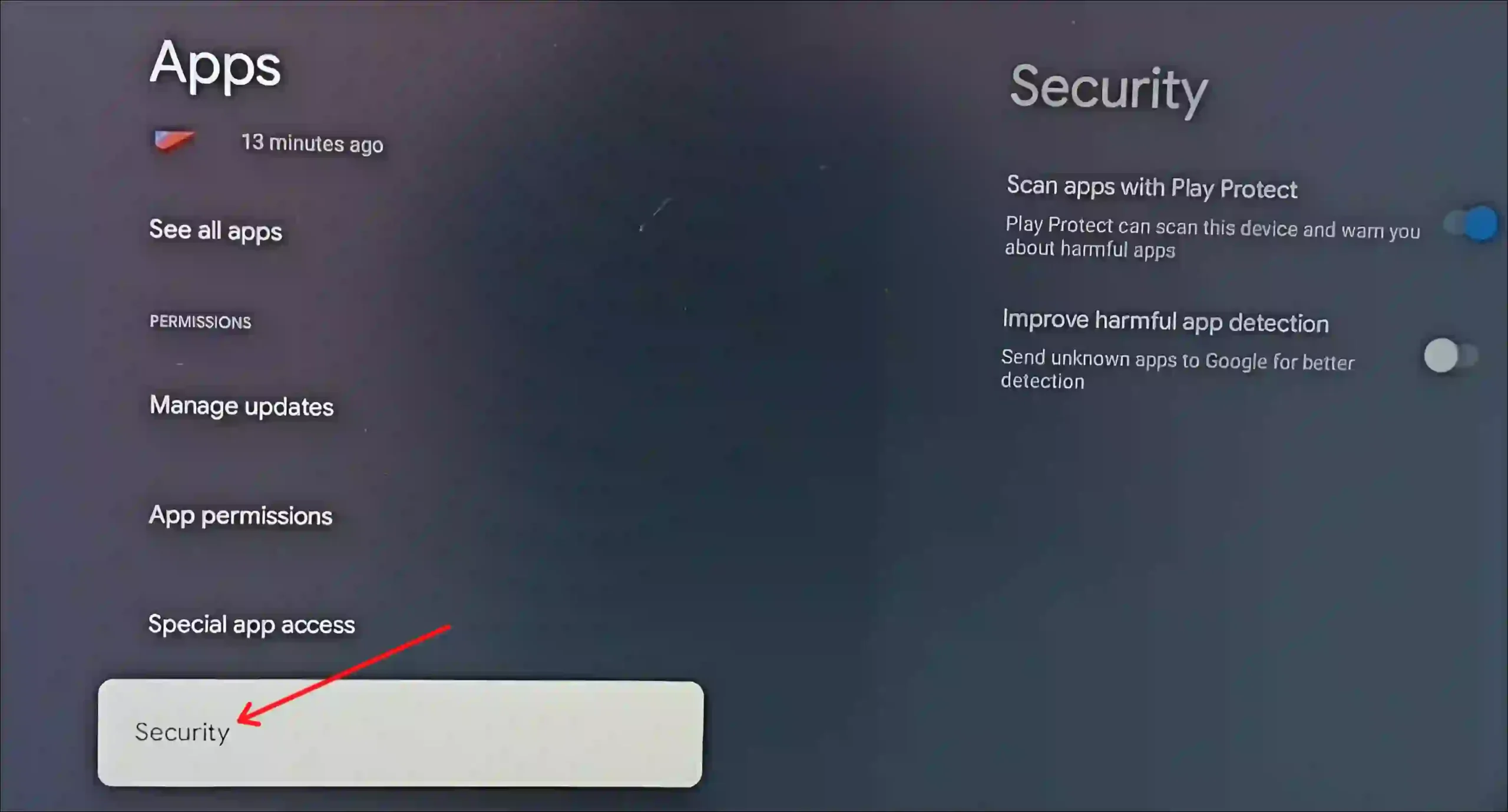 google tv security settings