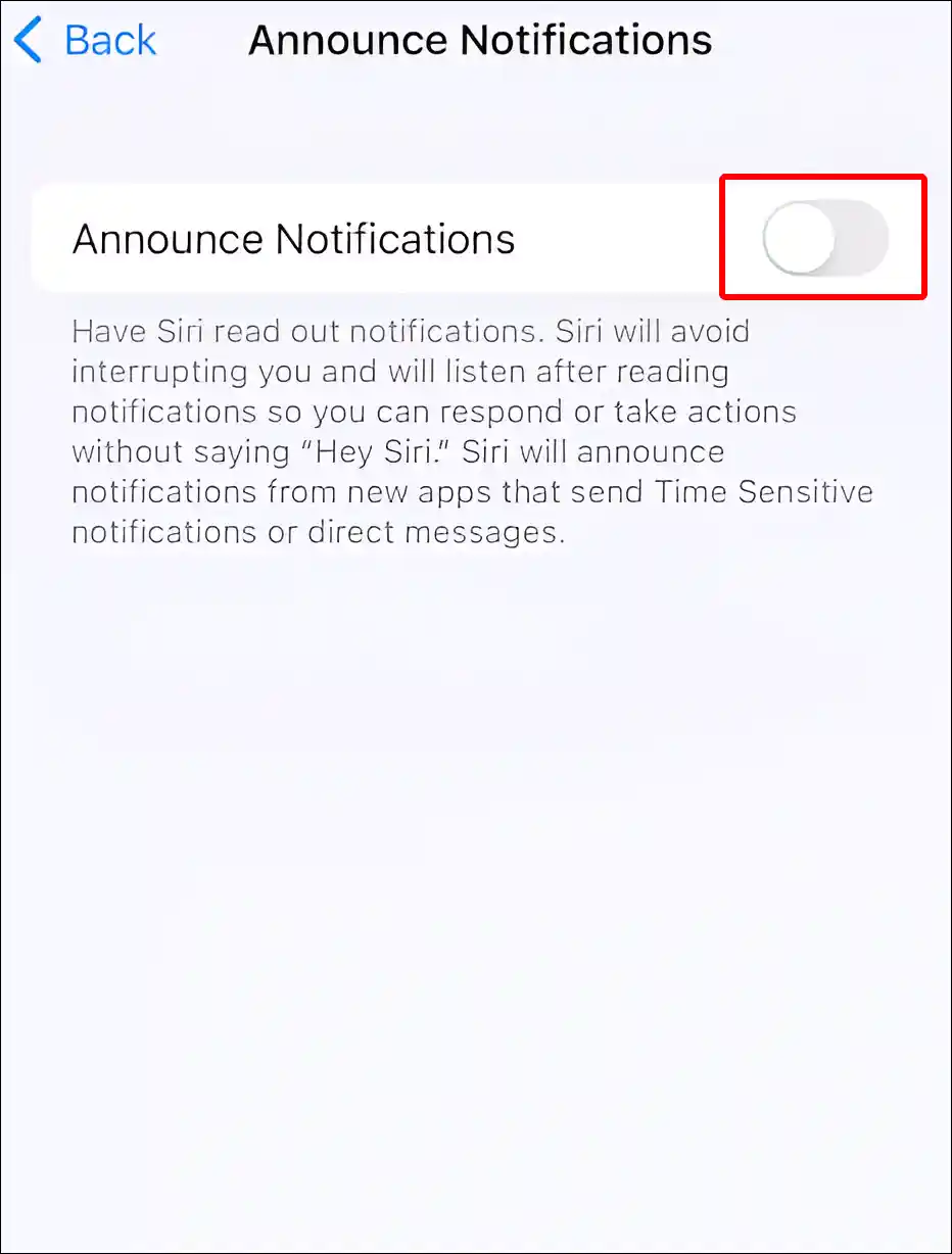 iphone announce notifications turn off