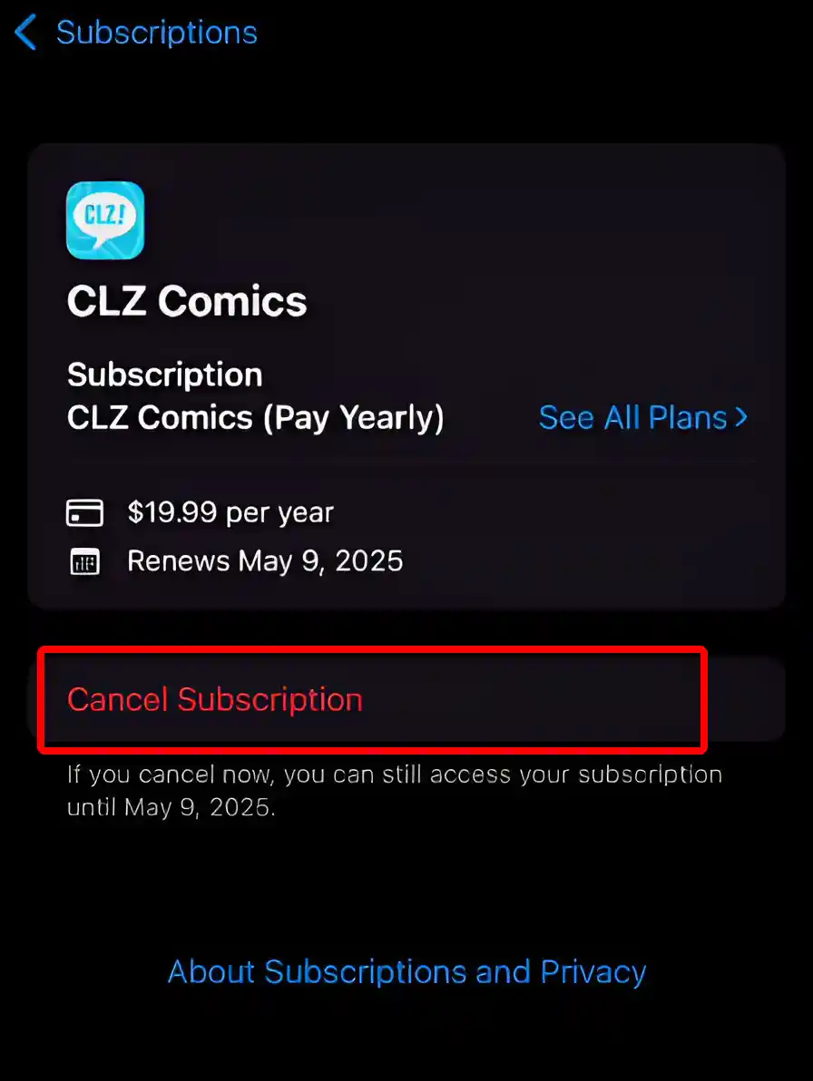 iphone app cancel subscription