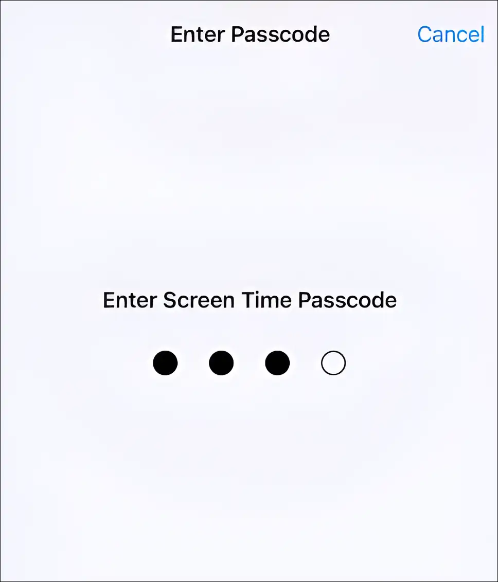 iphone enter screen time passcode