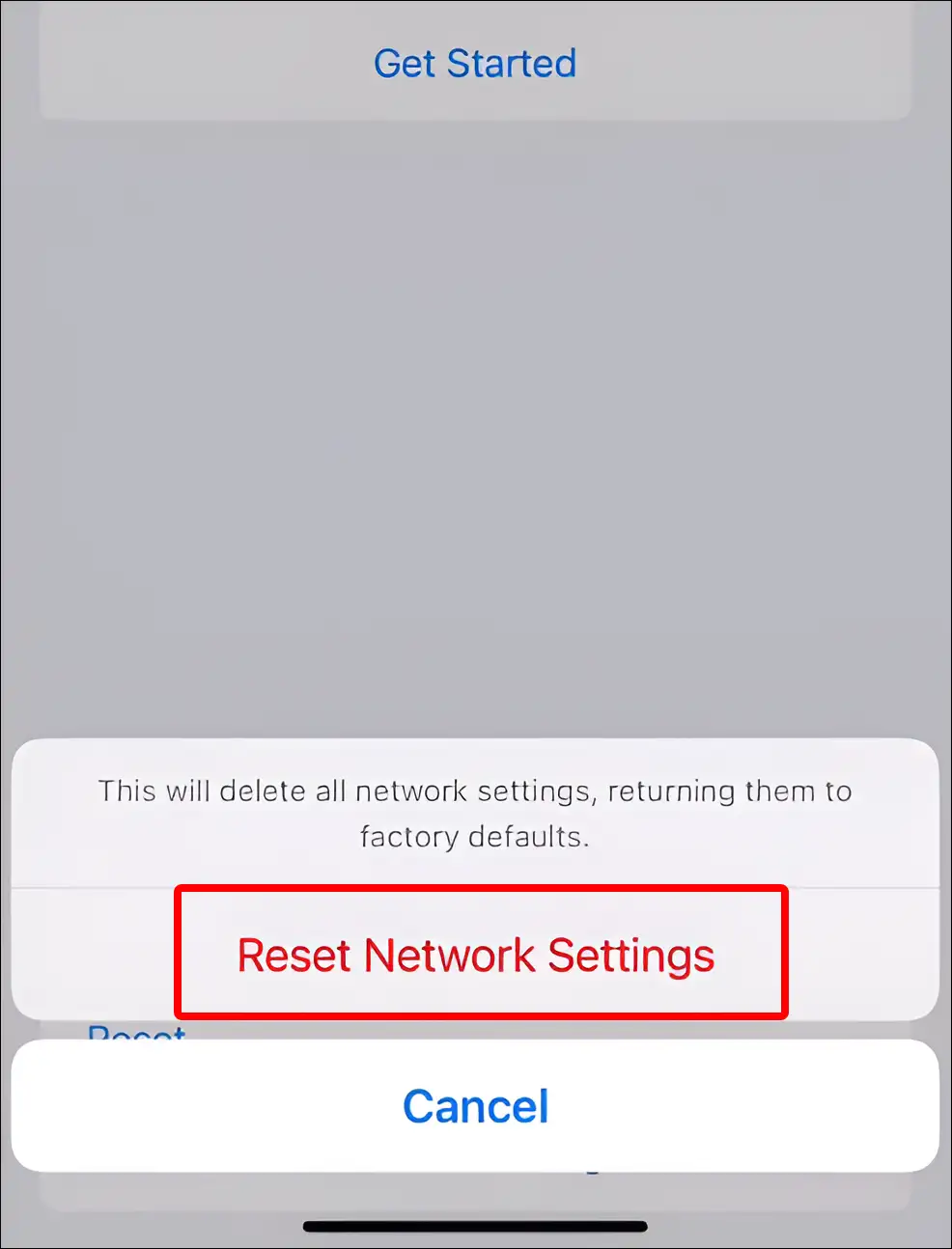 Reset Network Settings iPhone