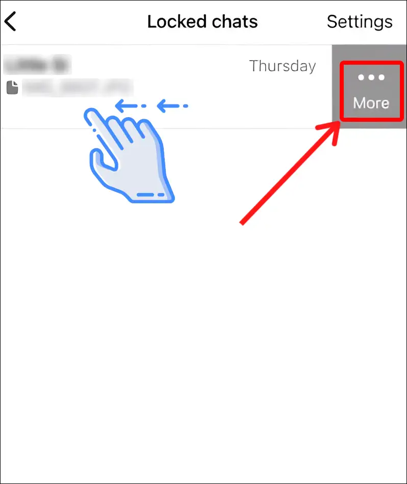 iphone whatsapp locked chat swipe left