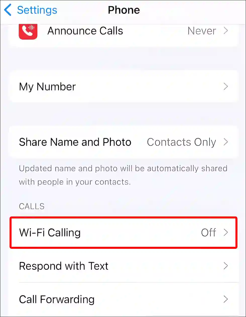 iphone wi-fi calling settings