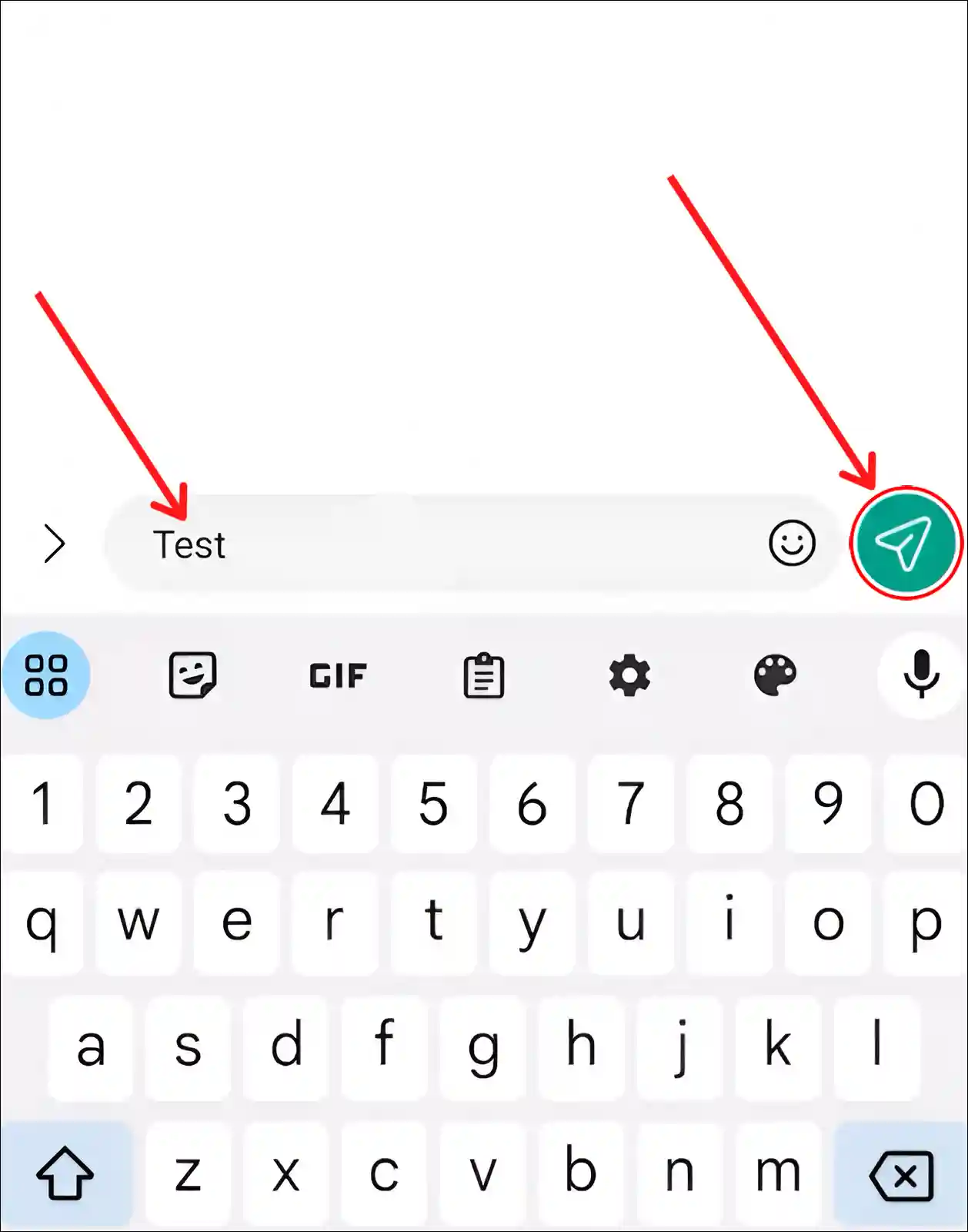 samsung messages app send button