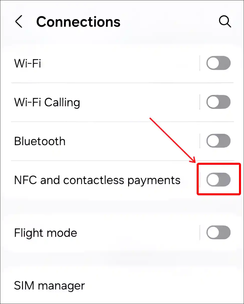 samsung nfc disable