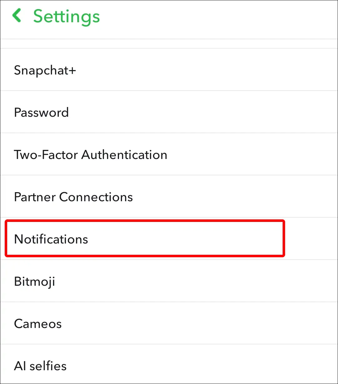 snapchat notifications settings