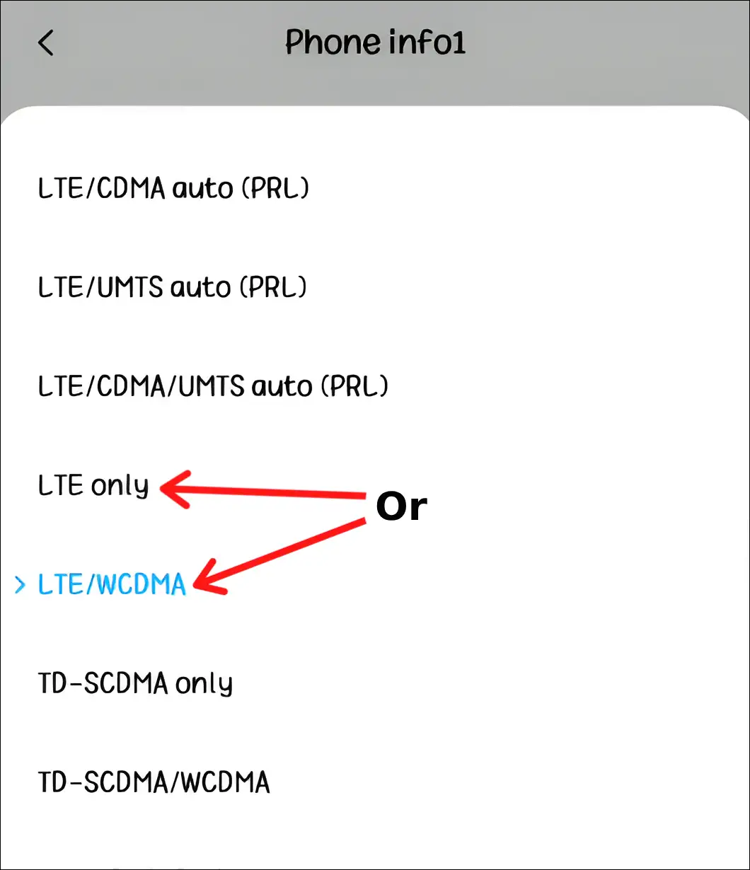 turn off 2G with engineering mode secret code