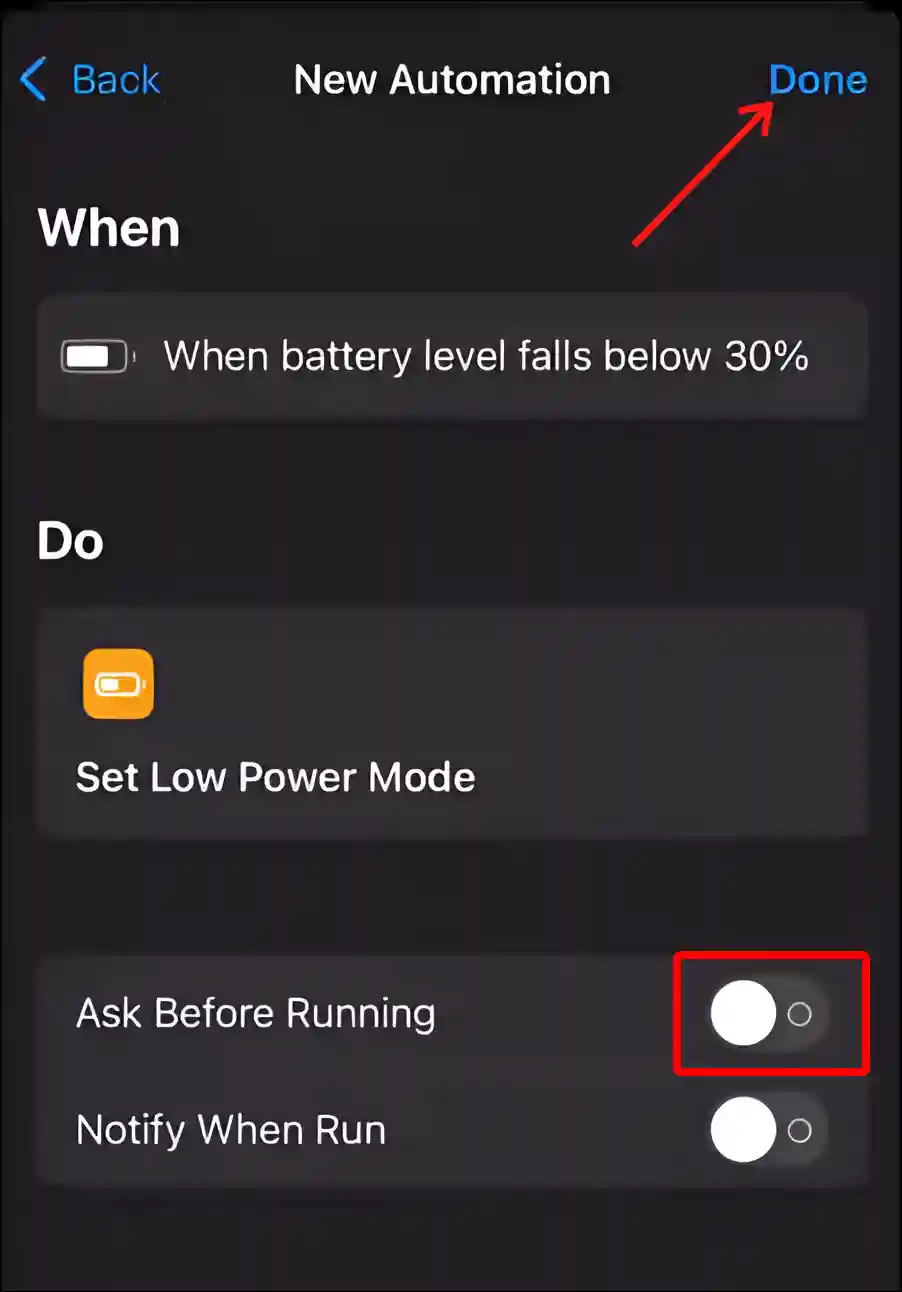 turn on low power mode iphone automatically