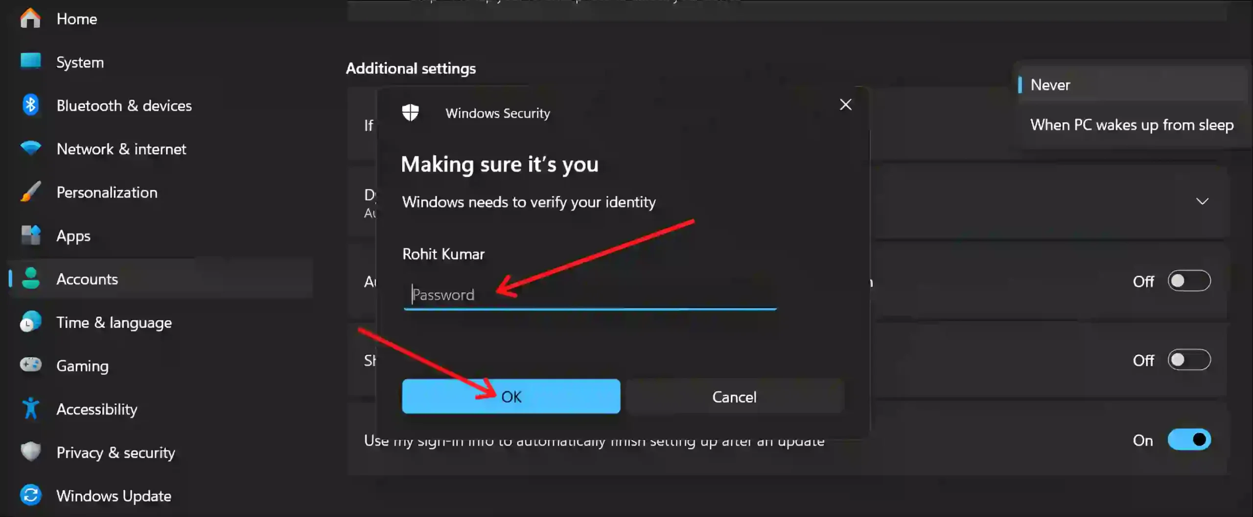 windows 11 account sign-in options disable