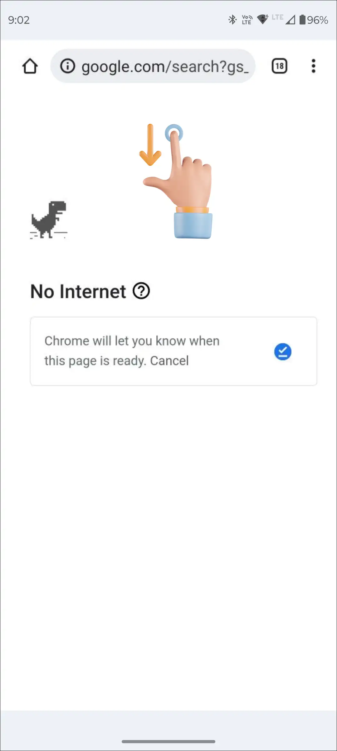 android chrome refresh page