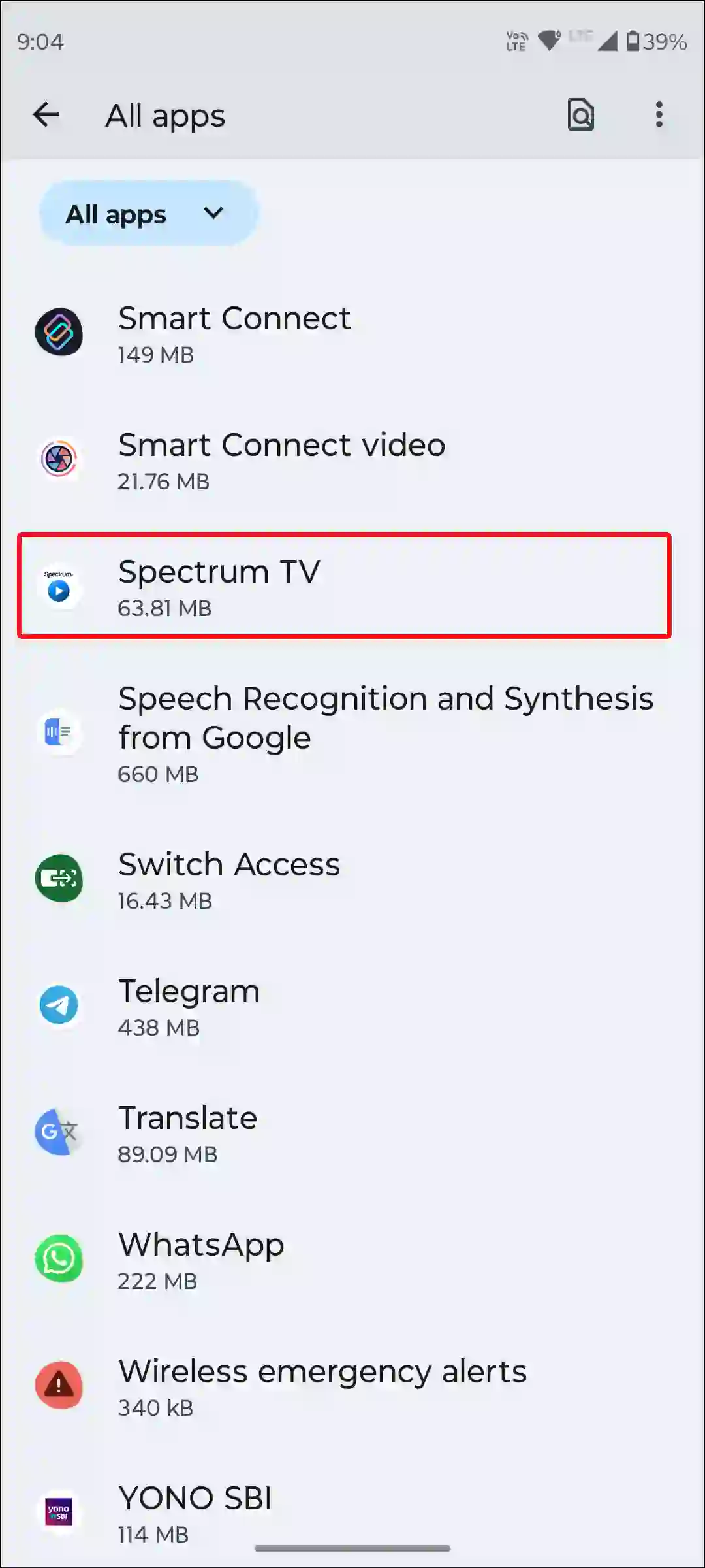 android spectrum tv app settings