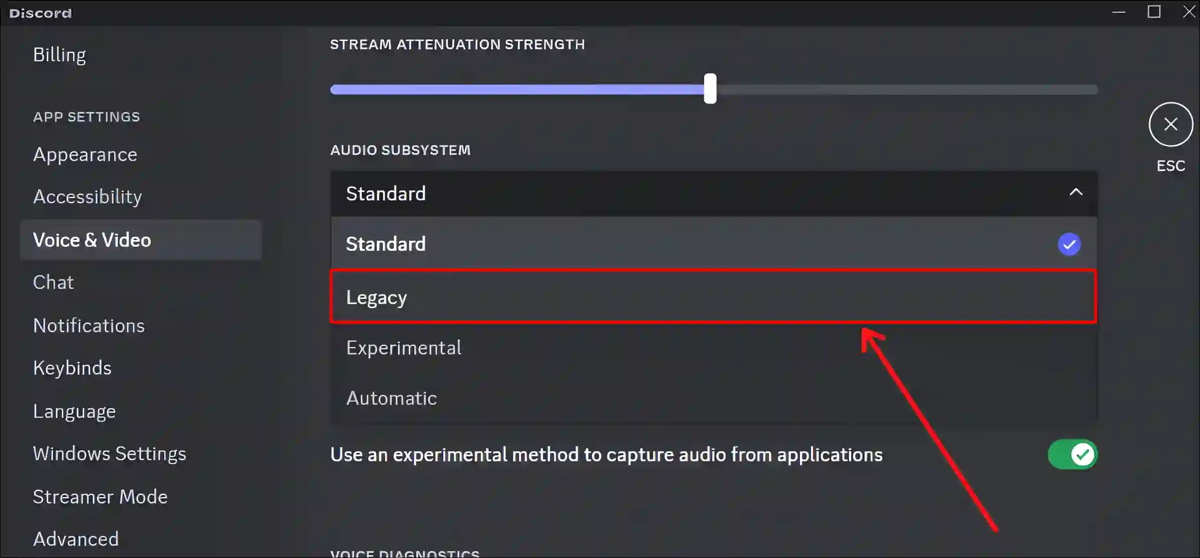 discord legacy audio subsystem settings