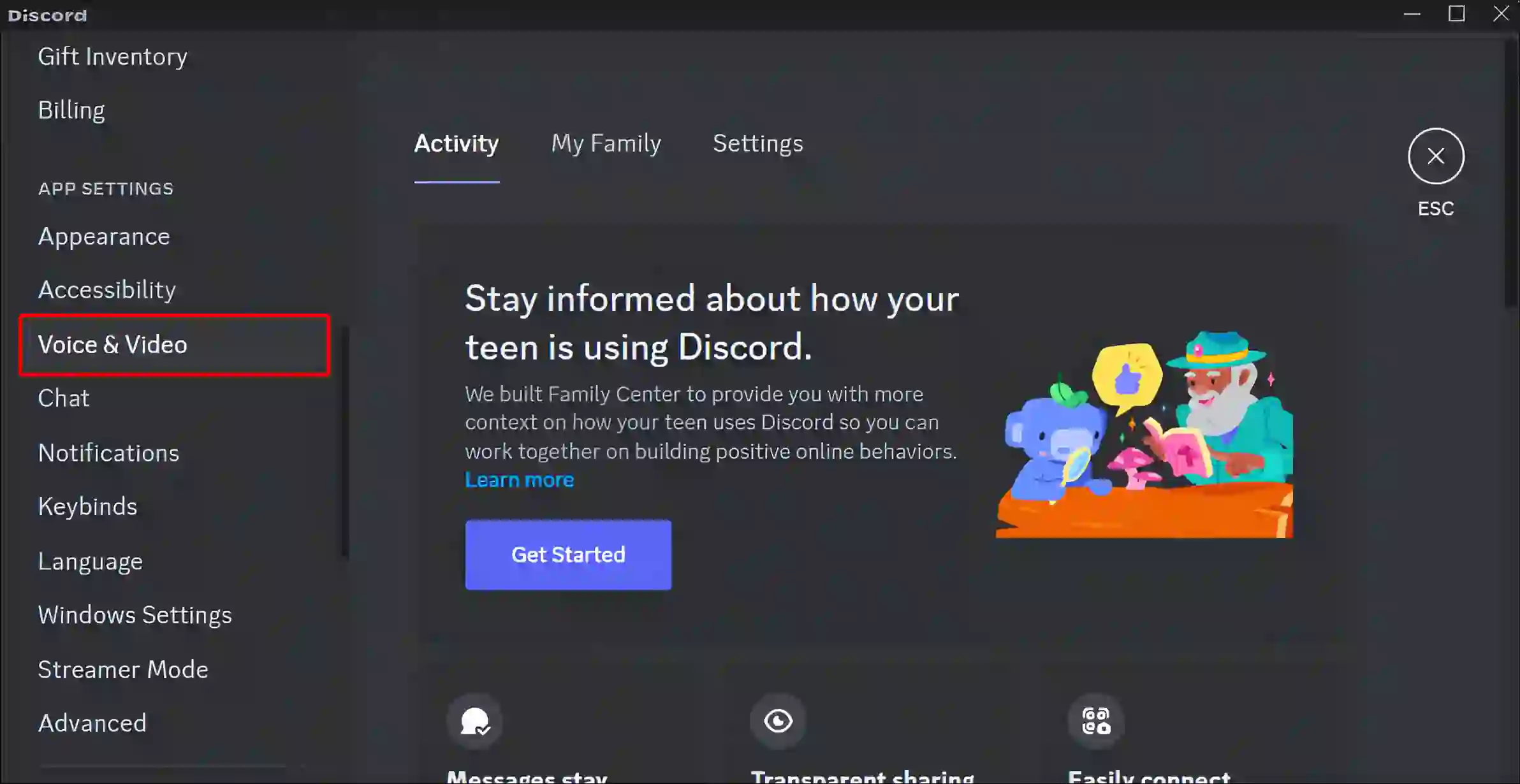 discord voice and video settings