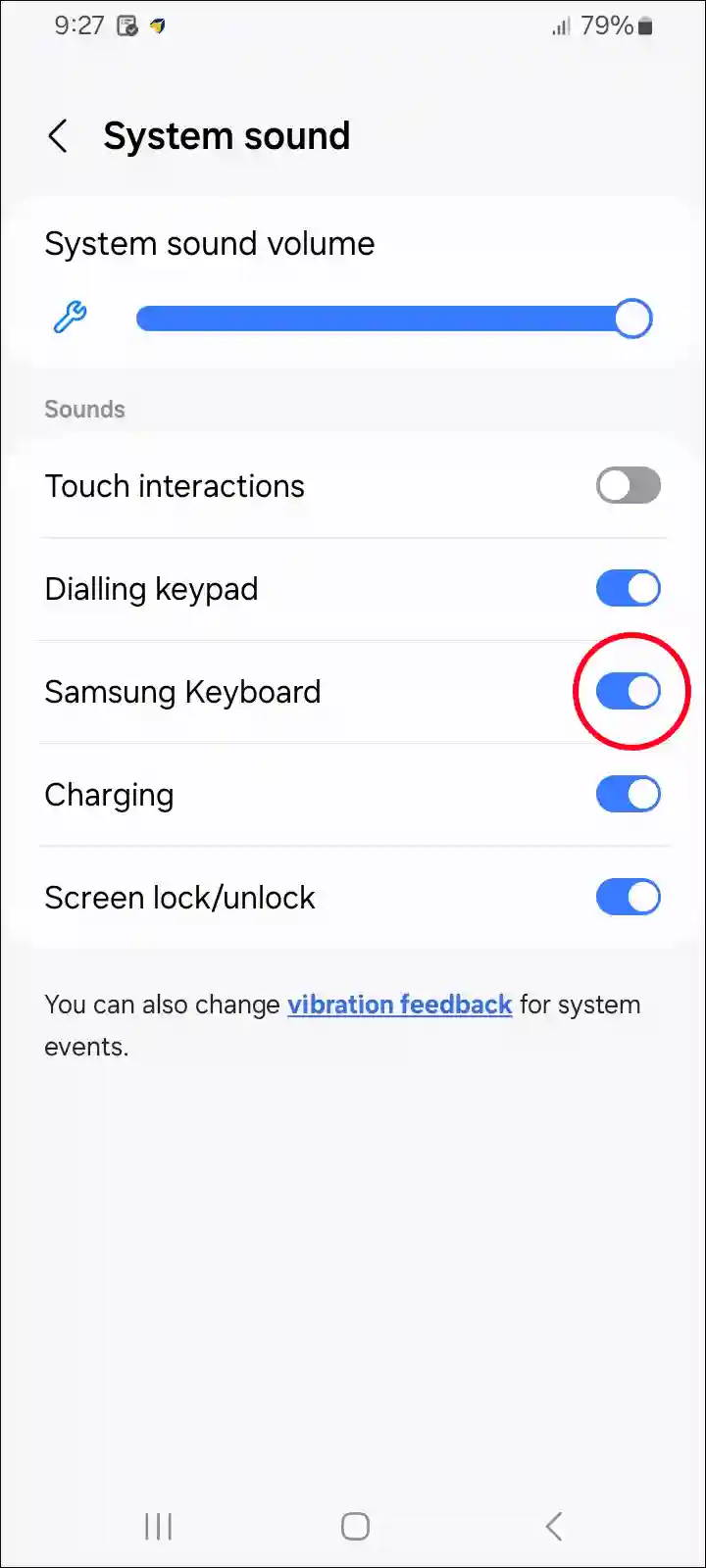 enable samsung keyboard sounds