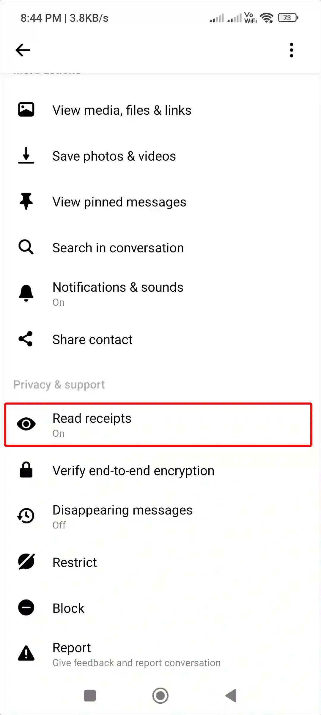 facebook messenger chat read receipts