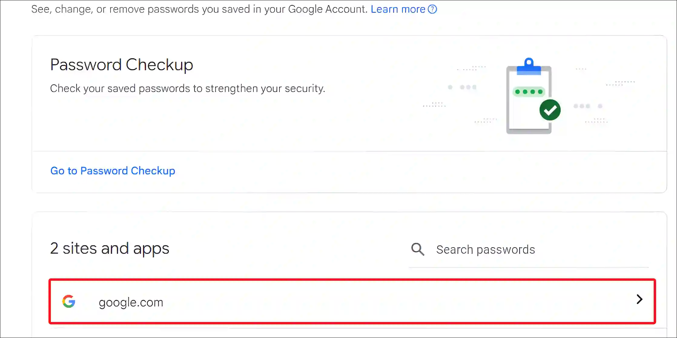 google account security password manager gmail