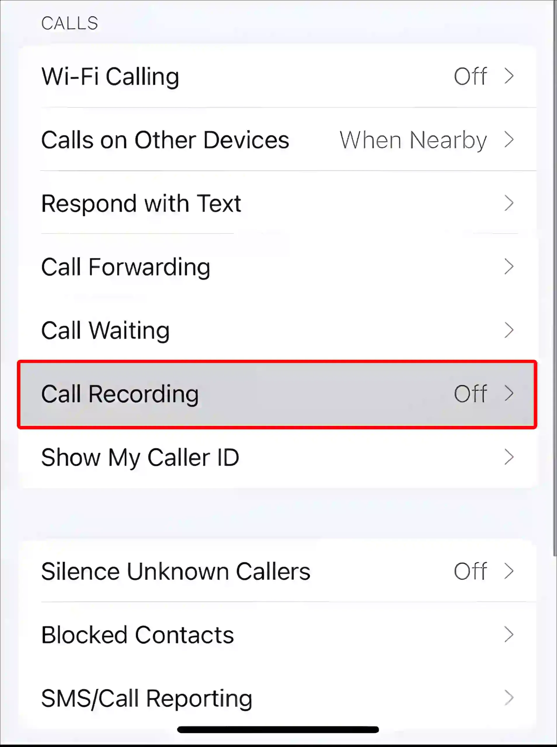 iphone call recording settings